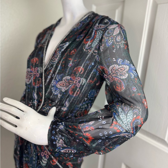 Veronica Beard Kaira Metallic Floral Silk Maxi Dress Size 8 NWT - Picture 11 of 14